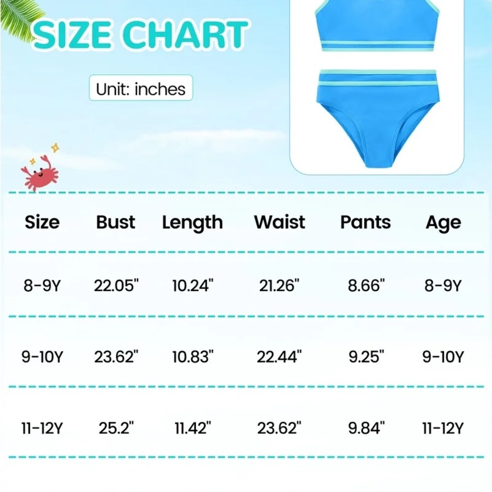 Kids Swim Set in Blue and Teal with Cover Up - Picture 6 of 10